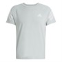 adidas Herren Icon 3 Streifen T Shirt Wonder Silver/Weiß