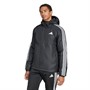 adidas Herren Essentials 3 Streifen Isolierte Kapuzenjacke Schwarz