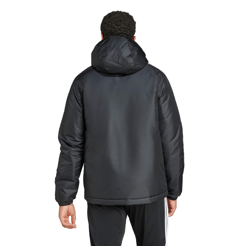 adidas Herren Essentials 3 Streifen Isolierte Kapuzenjacke Schwarz