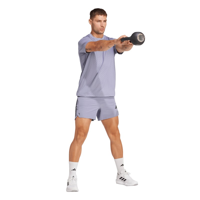 adidas Herren Primelift 3 Streifen Shorts Silver Violet