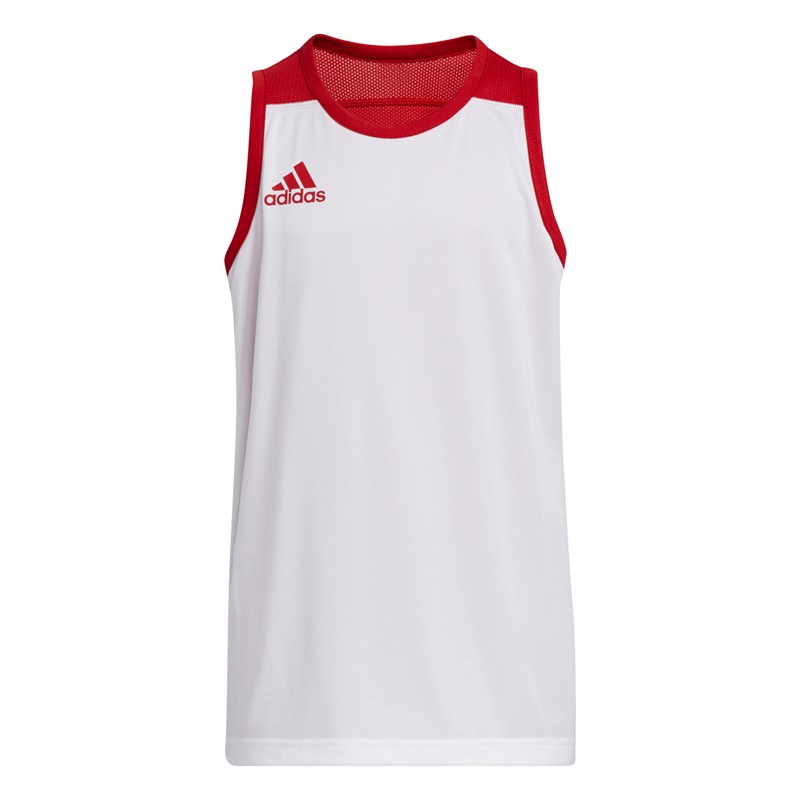 adidas Junior 3G Speed Wendbare Basketballtrikot Power Red/Weiß