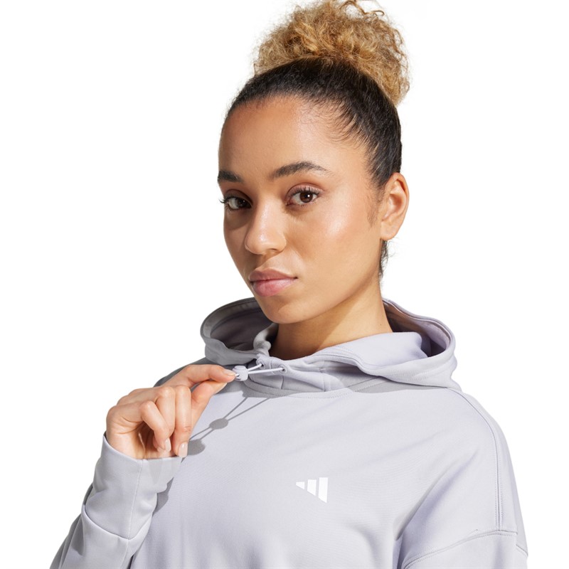 adidas AEROREADY Game And Go Hoodie dla niej kolor Glory Grey/Biały
