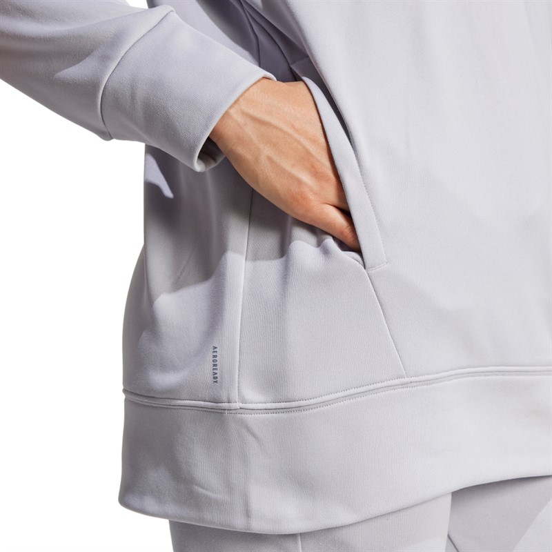 adidas AEROREADY Game And Go Hoodie dla niej kolor Glory Grey/Biały