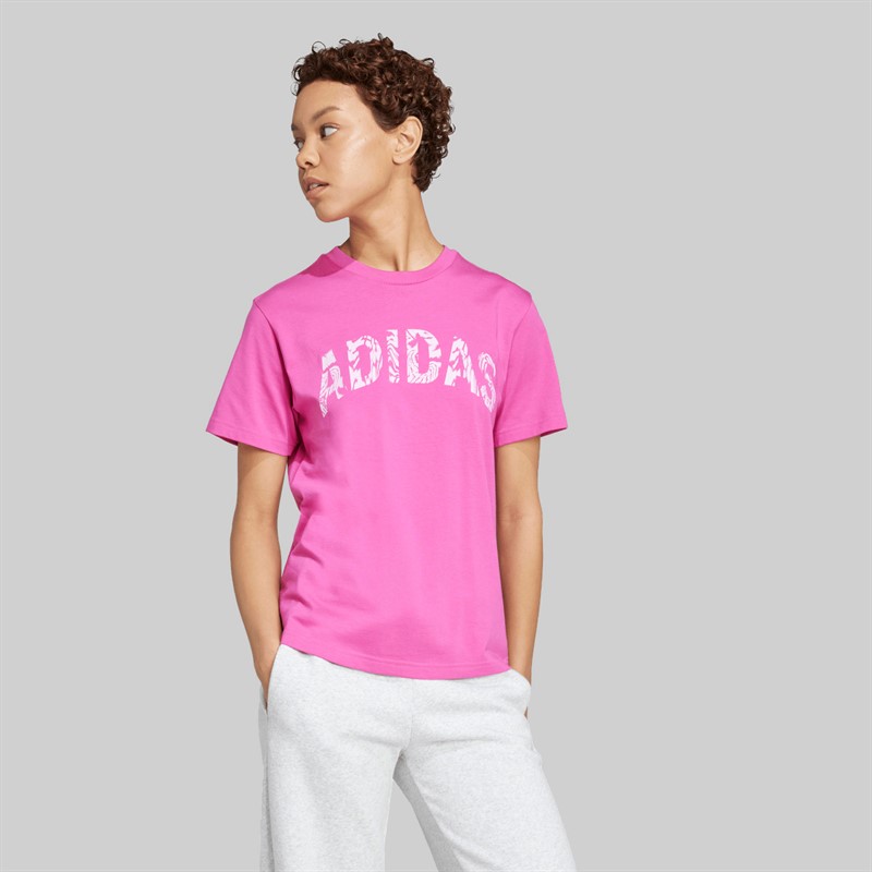 adidas Koszula z nadrukiem graficznym dla niej kolor Semi Lucid Fuchsia