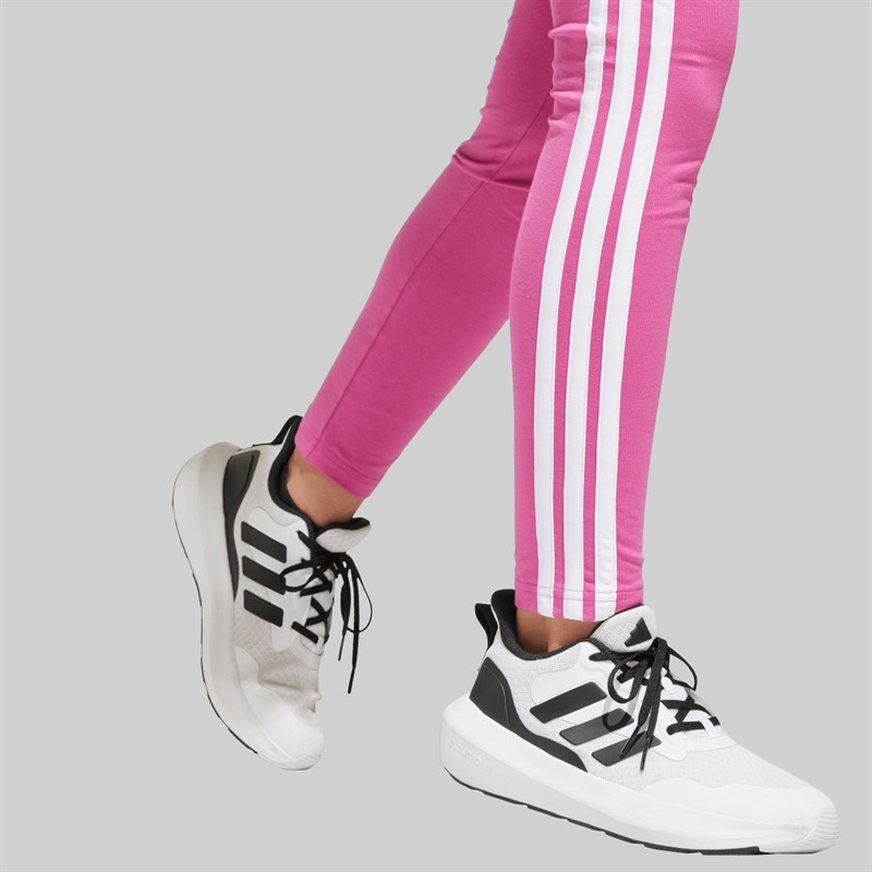 adidas Junior Mädchen Essentials 3 Streifen Leggings Semi Lucid Fuchsia/Weiß