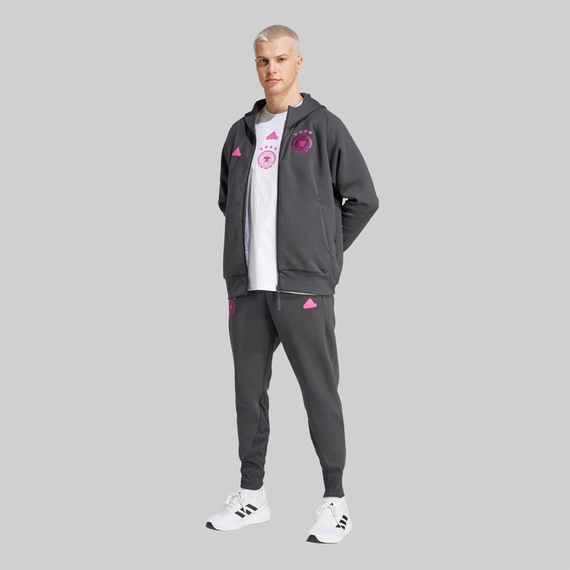 adidas 24 bluza z kapturem na zamek błyskawiczny DFB Niemcy dla niego kolor Carbon