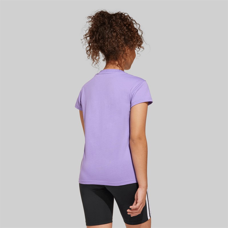 adidas Junior Mädchen Basics Logo T Shirt Violet Fusion/Weiß