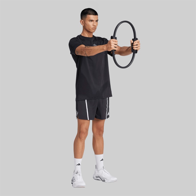 adidas Herren All Gym Kategorie Rücken Grafik T Shirt Schwarz/Grey Six