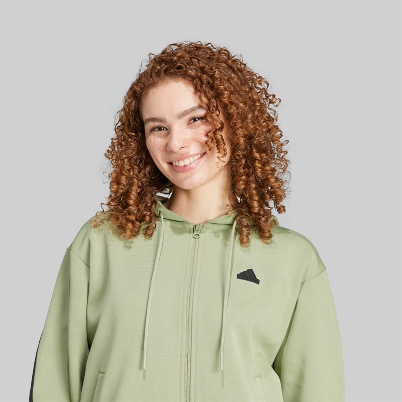 adidas Future Icons 3-Strips Full Zip Hoodie dla niej kolor Tent Green