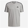 adidas Mens Essentials 3-Stripes T-Shirt Medium Grey Heather