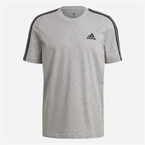 adidas Mens Essentials 3-Stripes T-Shirt Medium Grey Heather