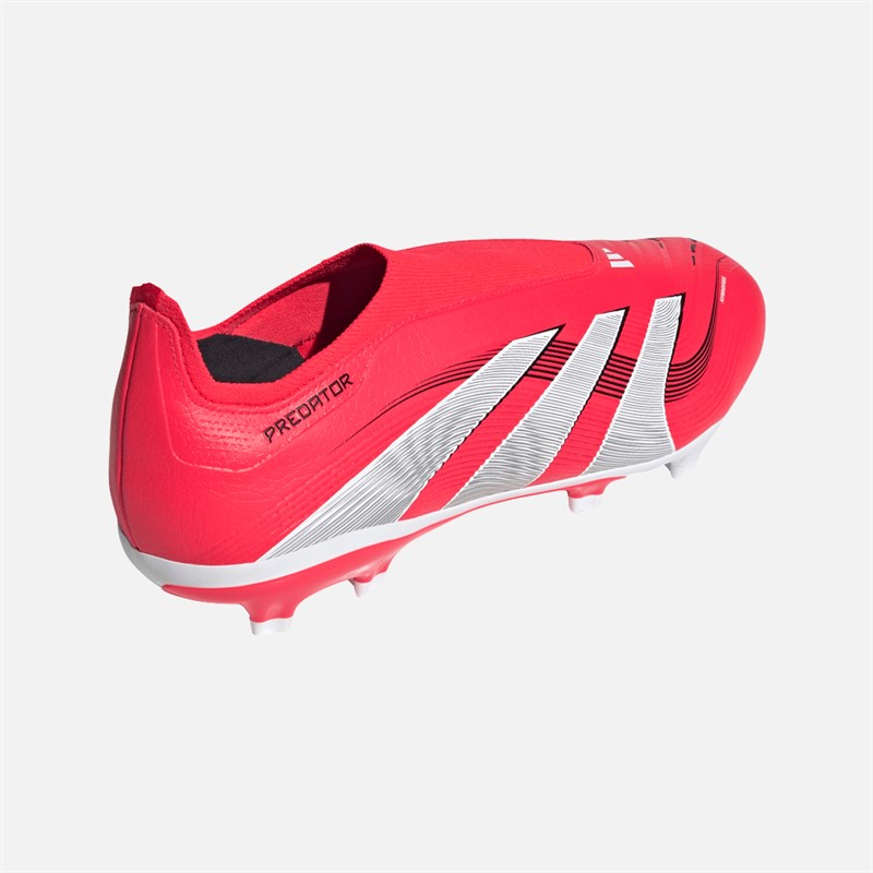 adidas Herren Predator League Schnürlose FG/MG Feste/Mehrere Boden Fußballstiefel Lucid Red/Cloud White/Core Black