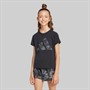 adidas Junior Mädchen Saisonale Basics Blumen T Shirt Schwarz/Multicolor