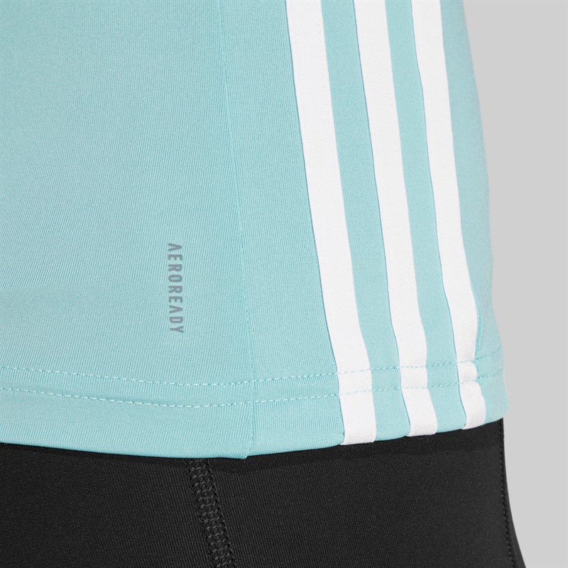 adidas AEROREADY koszulka bez rękawów Train Essentials 3-Stripes dla niej kolor Mint Tone/Biały
