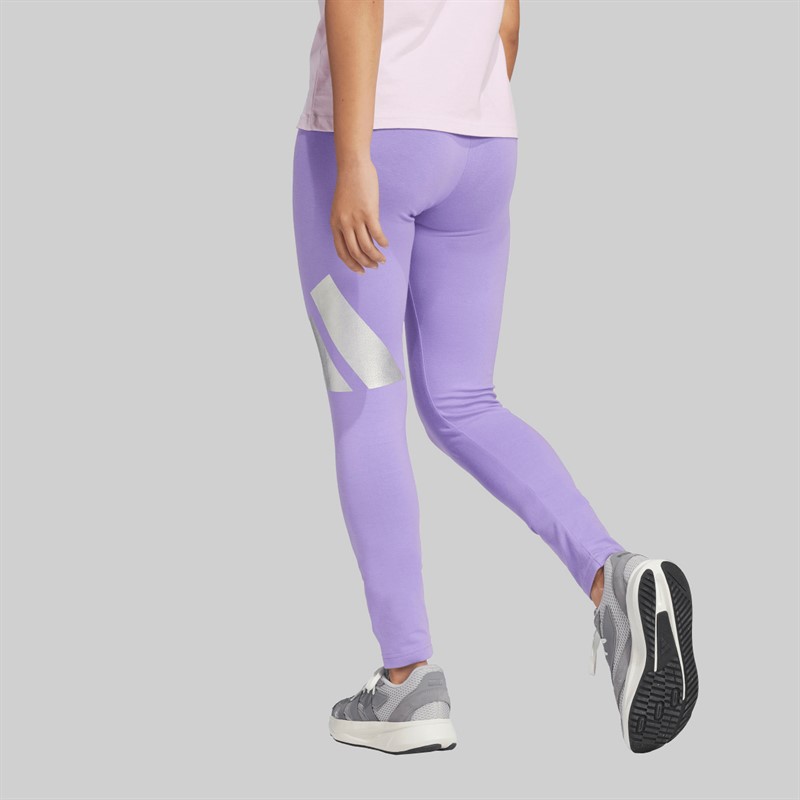 adidas Legginsy Glam dla dziewczynki kolor Violet Fushion/Silver Metallic