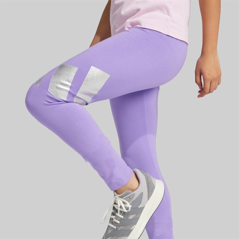 adidas Legginsy Glam dla dziewczynki kolor Violet Fushion/Silver Metallic