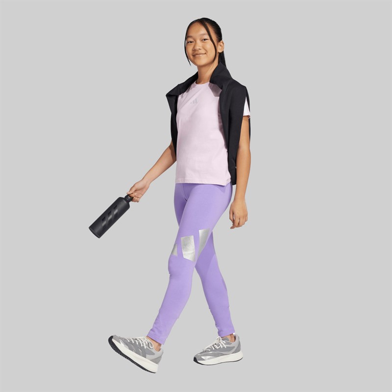 adidas Legginsy Glam dla dziewczynki kolor Violet Fushion/Silver Metallic