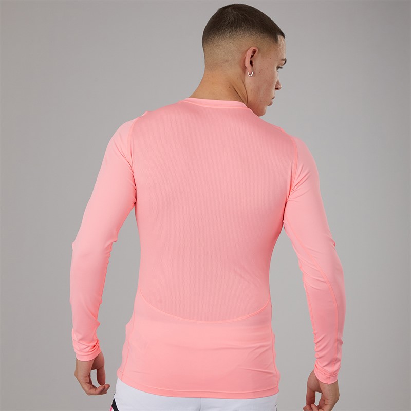 adidas Herren Tech Fit Langarm T Shirt Pink Spark