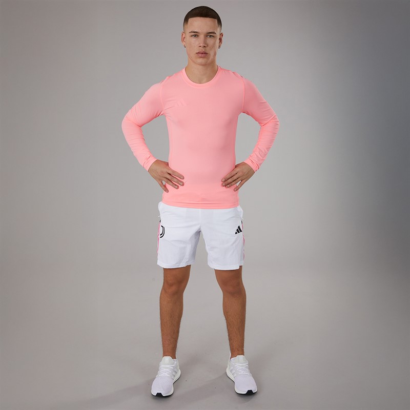 adidas Herren Tech Fit Langarm T Shirt Pink Spark