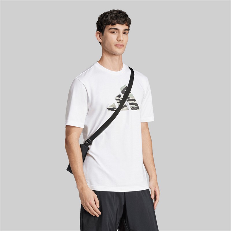 adidas Herren Codes Camo Grafik T Shirt Weiss