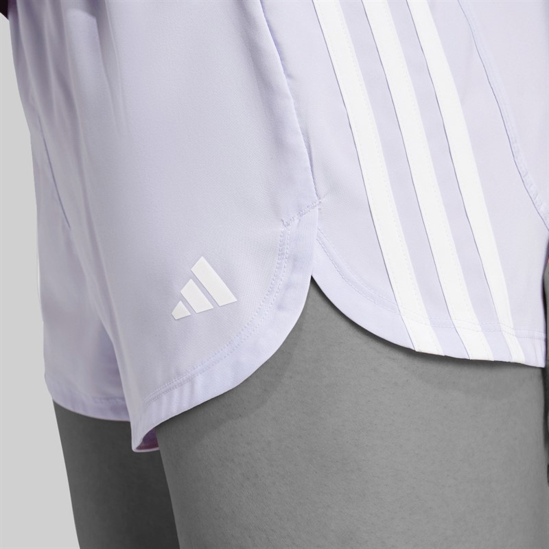 adidas Pacer Spodenki treningowe z wysokim stanem 3-Stripes woven dla niej kolor Violet Tone/Biały