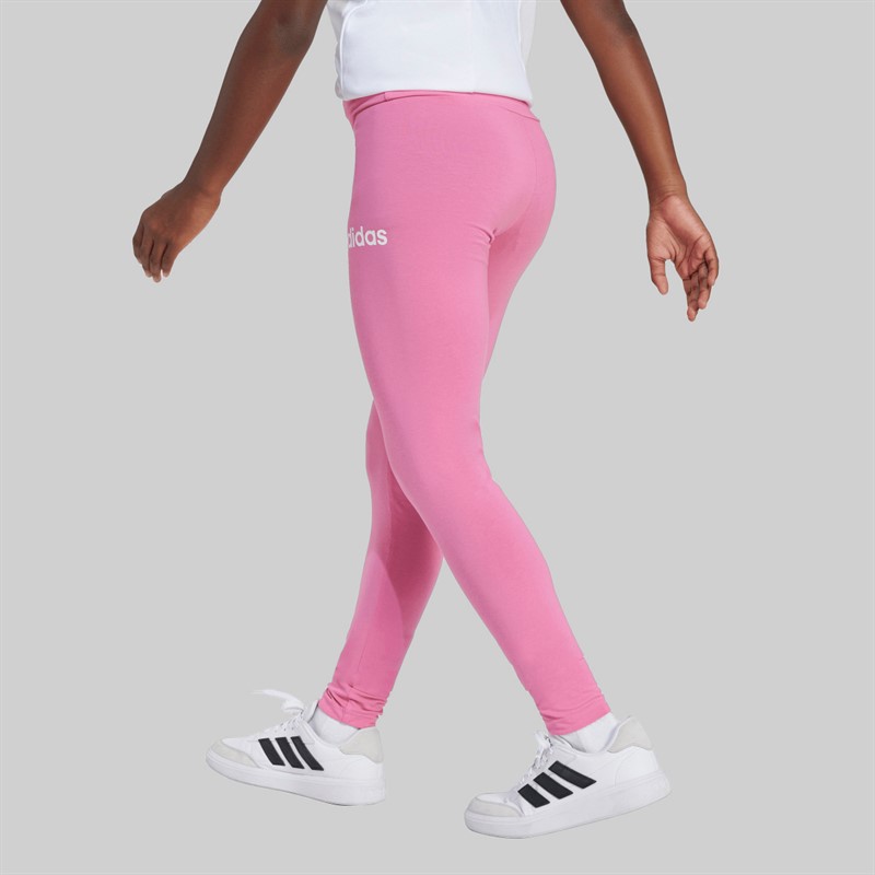 adidas Legginsy z z logo dla dziewcząt kolor Pink Fushion/Biały