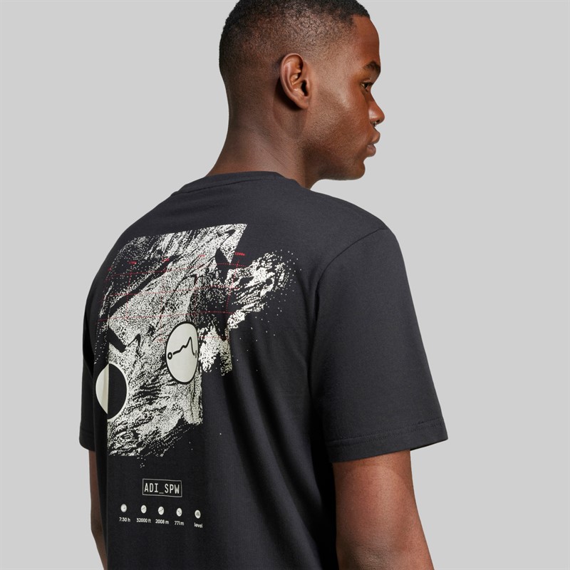 adidas Herren City Escape Space Grafik T Shirt Schwarz