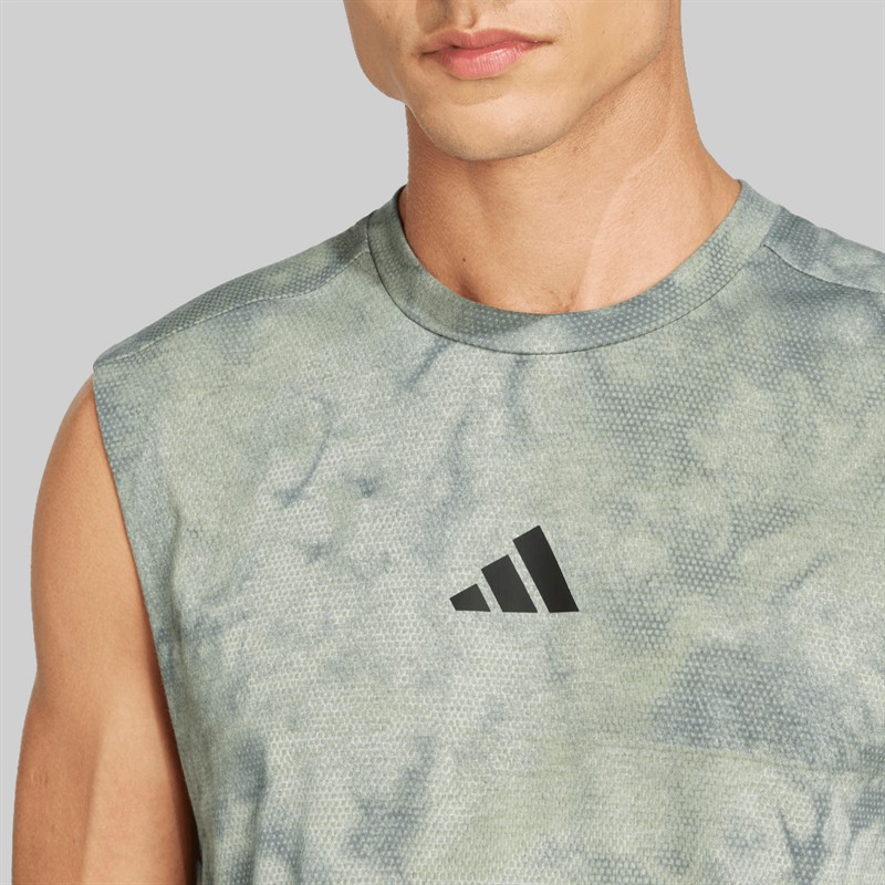 adidas Herren Primelift Grafik Tanktop Wonder Silver/Schwarz