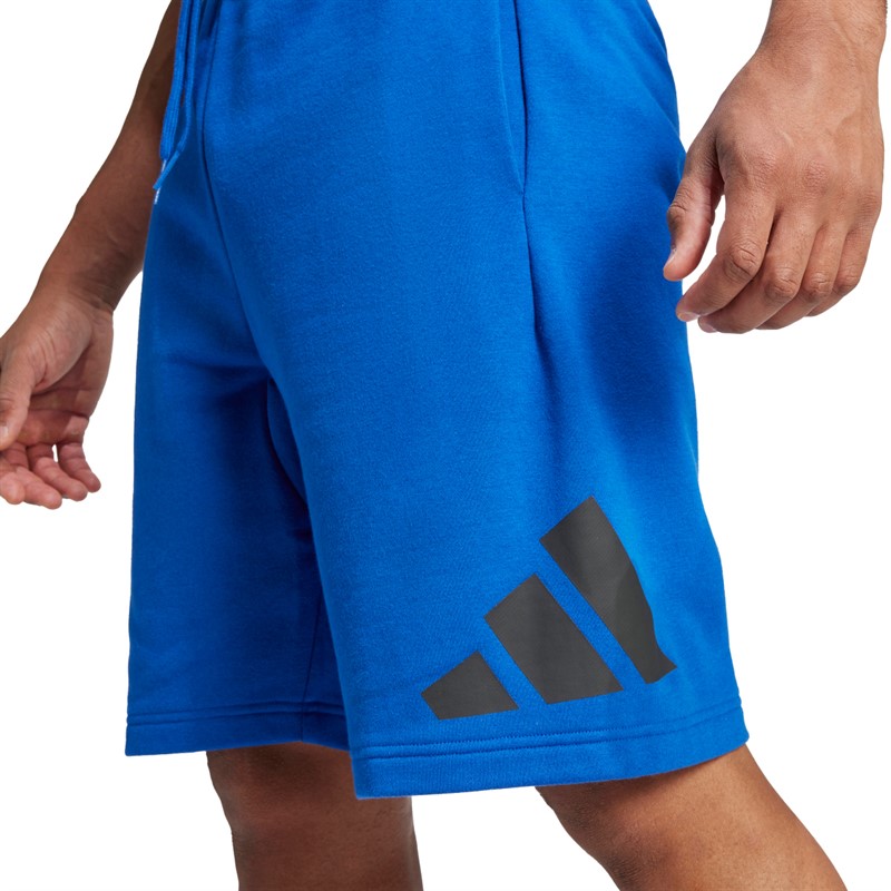 adidas Herren Essentials Großes Logo Französischer Frottee Shorts Royal Blue/Schwarz