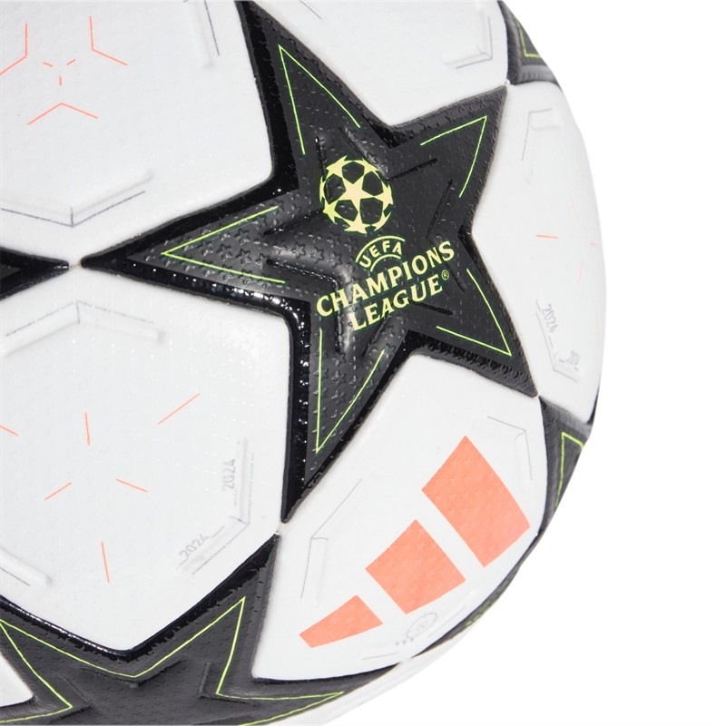 adidas UCL Champions League Pro 24/25 Liga Phase Spiel Fußball (FIFA Quality Pro Zertifiziert) Weiß/Aurora Black/Platinum Metallic/Team Solar Yellow