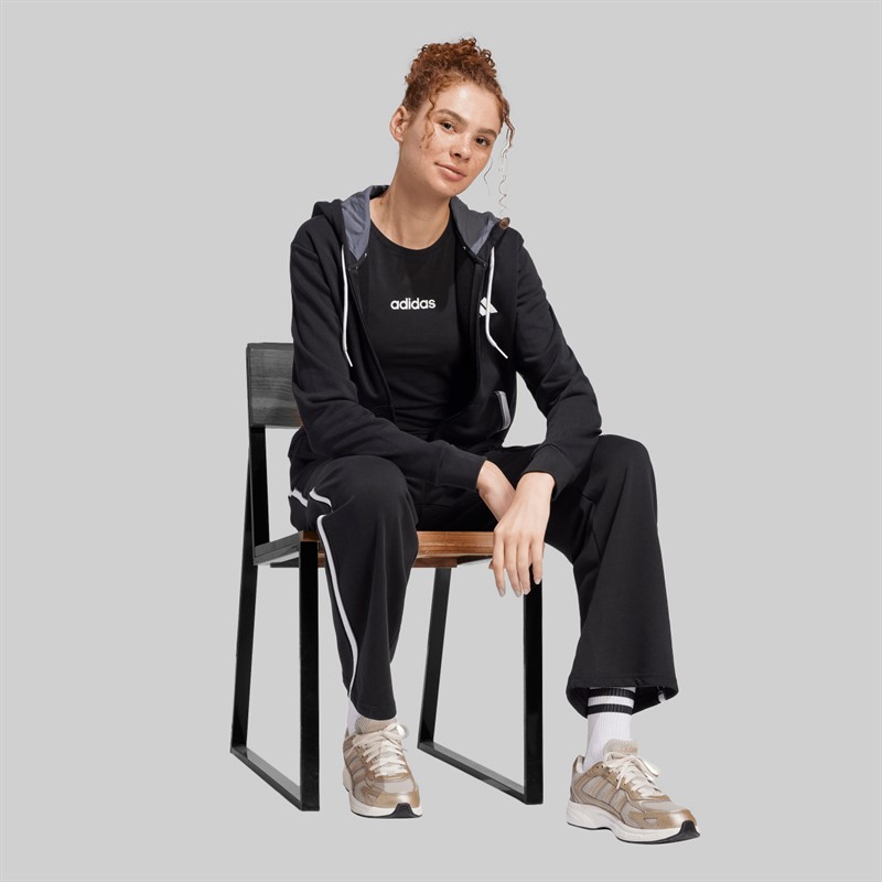 adidas Dresy z francuskiego frotte w kolorowe akcenty dla niej kolor Czarny