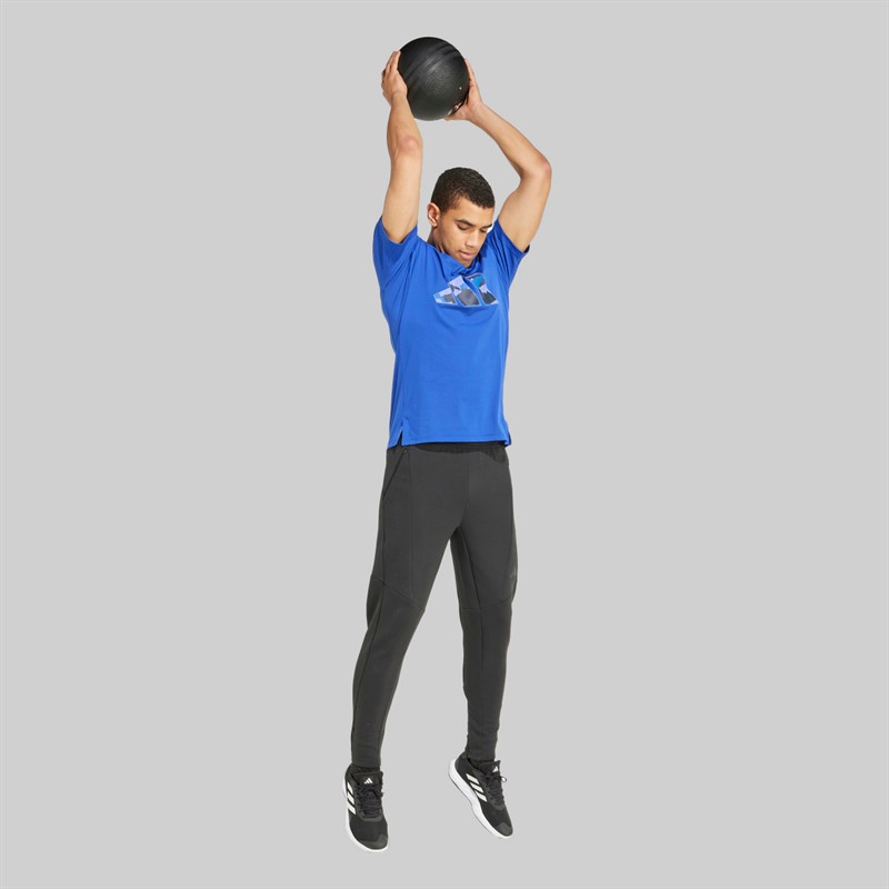 adidas Herren Train Essentials Camo Grafik Logo T Shirt Semi Lucid Blue