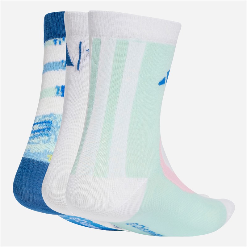 adidas Kinder X Disney Lilo Und Stitch 3er-Pack Rundhals Socken Weiss/Light Blue/Semi Flash Aqua