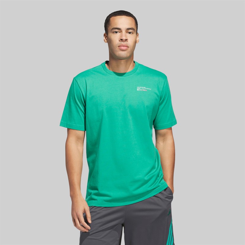 adidas Herren Mind Trips Back Grafik T Shirt Semi Court Green
