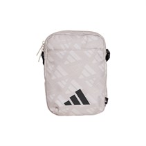 adidas Lineare bedruckte Schultertasche Beige/Orbit Grey/Schwarz