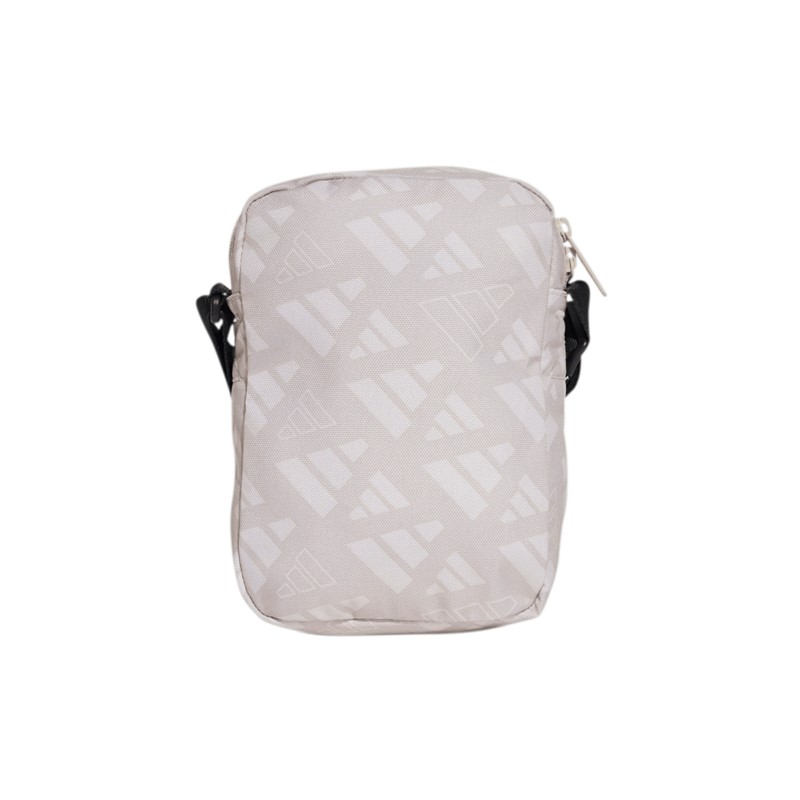 adidas Lineare bedruckte Schultertasche Beige/Orbit Grey/Schwarz