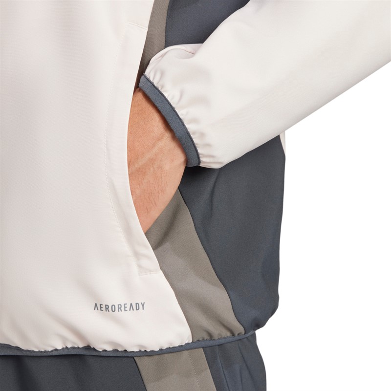 adidas Kurtka treningowa RMCF Real Madryt 24/25 European dla niego kolor Putty Mauve/Dark Grey/Charcoal