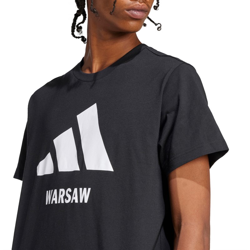 adidas Herren Warschau Logo T Shirt Schwarz