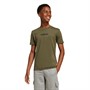 adidas Junior Junge Lineares Logo T Shirt Olive Strata/Schwarz