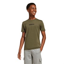 adidas Junior Junge Lineares Logo T Shirt Olive Strata/Schwarz