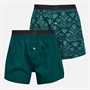 adidas Mens Two Pack Boxers Green Print