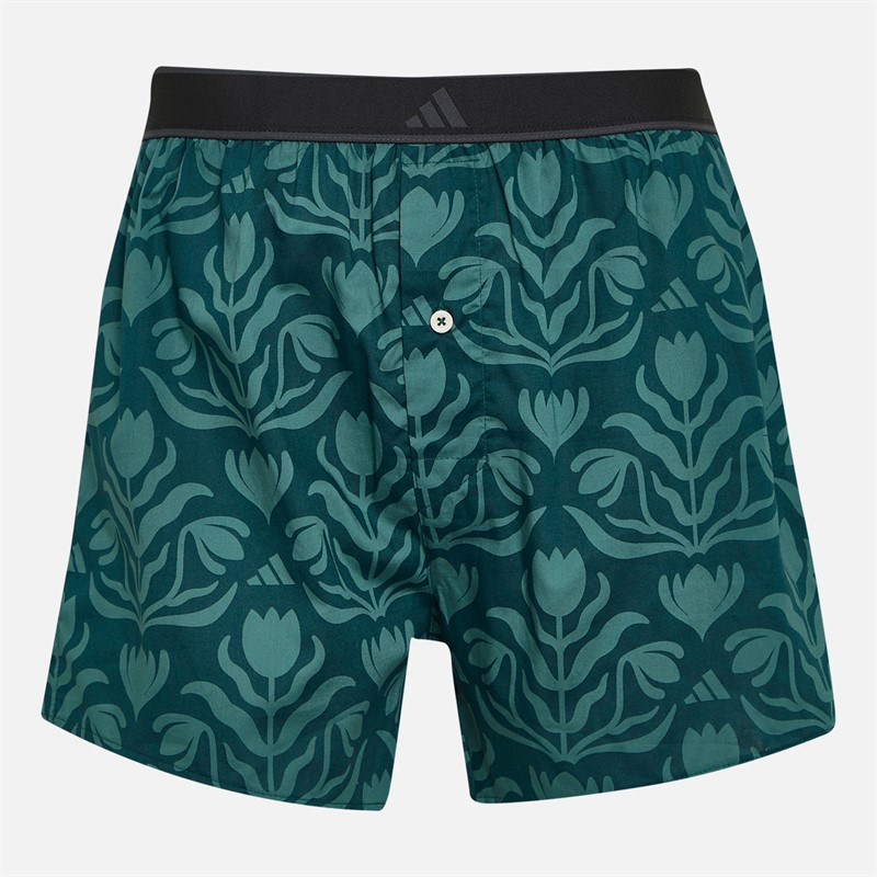 adidas Mens Two Pack Boxers Green Print