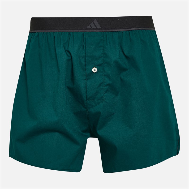 adidas Mens Two Pack Boxers Green Print