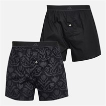 adidas Mens Two Pack Boxers Black/Print