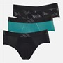 adidas Mens Three Pack Briefs Black/Green