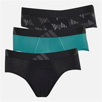 adidas Mens Three Pack Briefs Black/Green