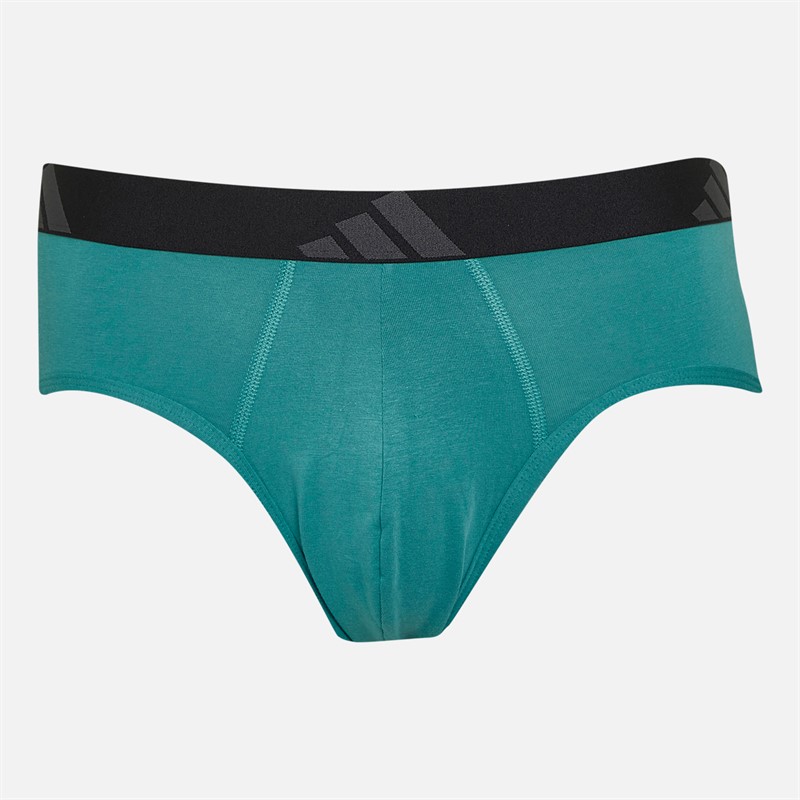 adidas Mens Three Pack Briefs Black/Green
