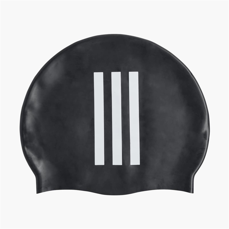 adidas Kids 3-Stripes Swim Cap Black/White