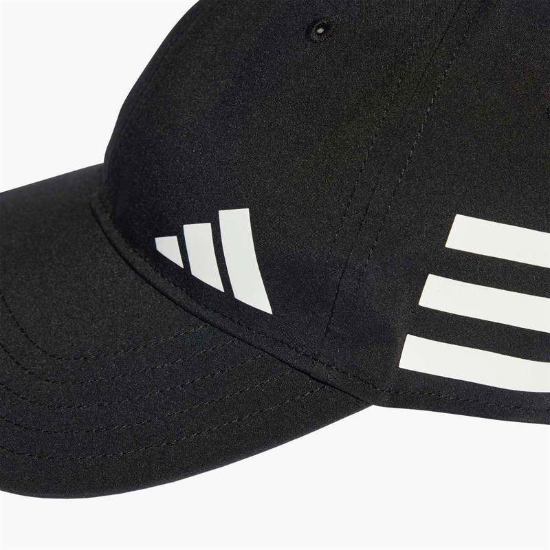 adidas Mens 3-Stripes Baseball Cap Black/White