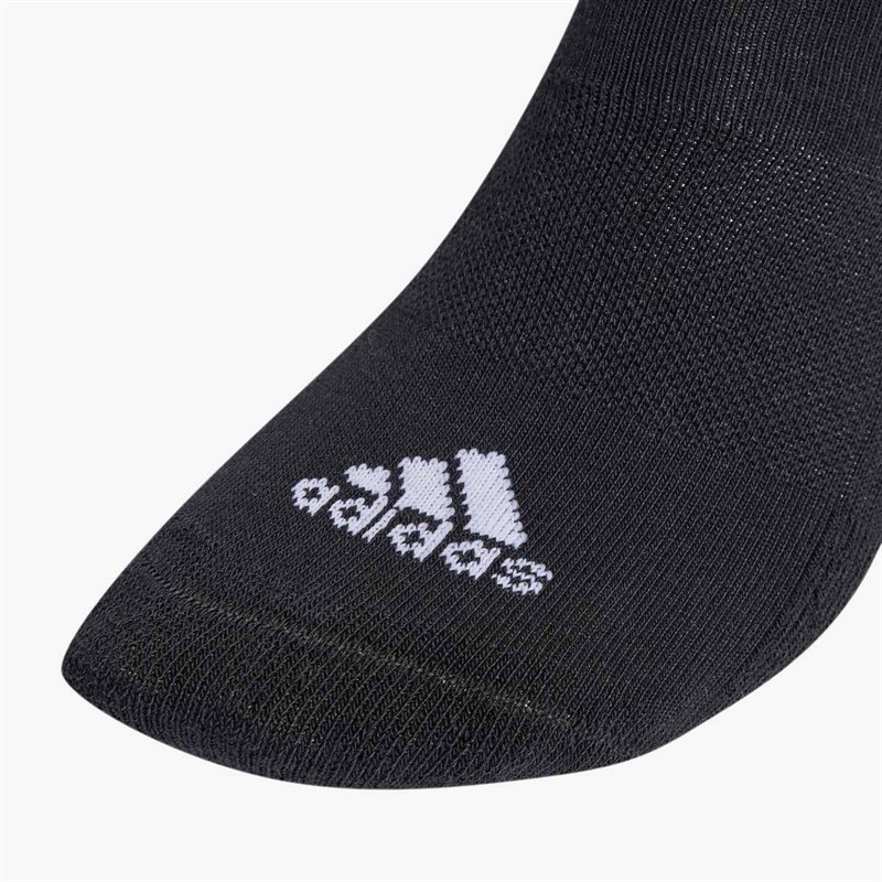 adidas Mens 3-Stripes Cushioned Three Pack Mid Cut Crew Socks Black/White